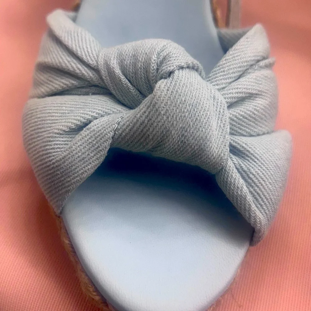 Stuart Weitzman Blue Espadrille Sandals New without box